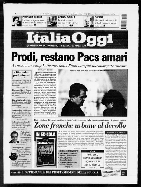 Italia oggi : quotidiano di economia finanza e politica